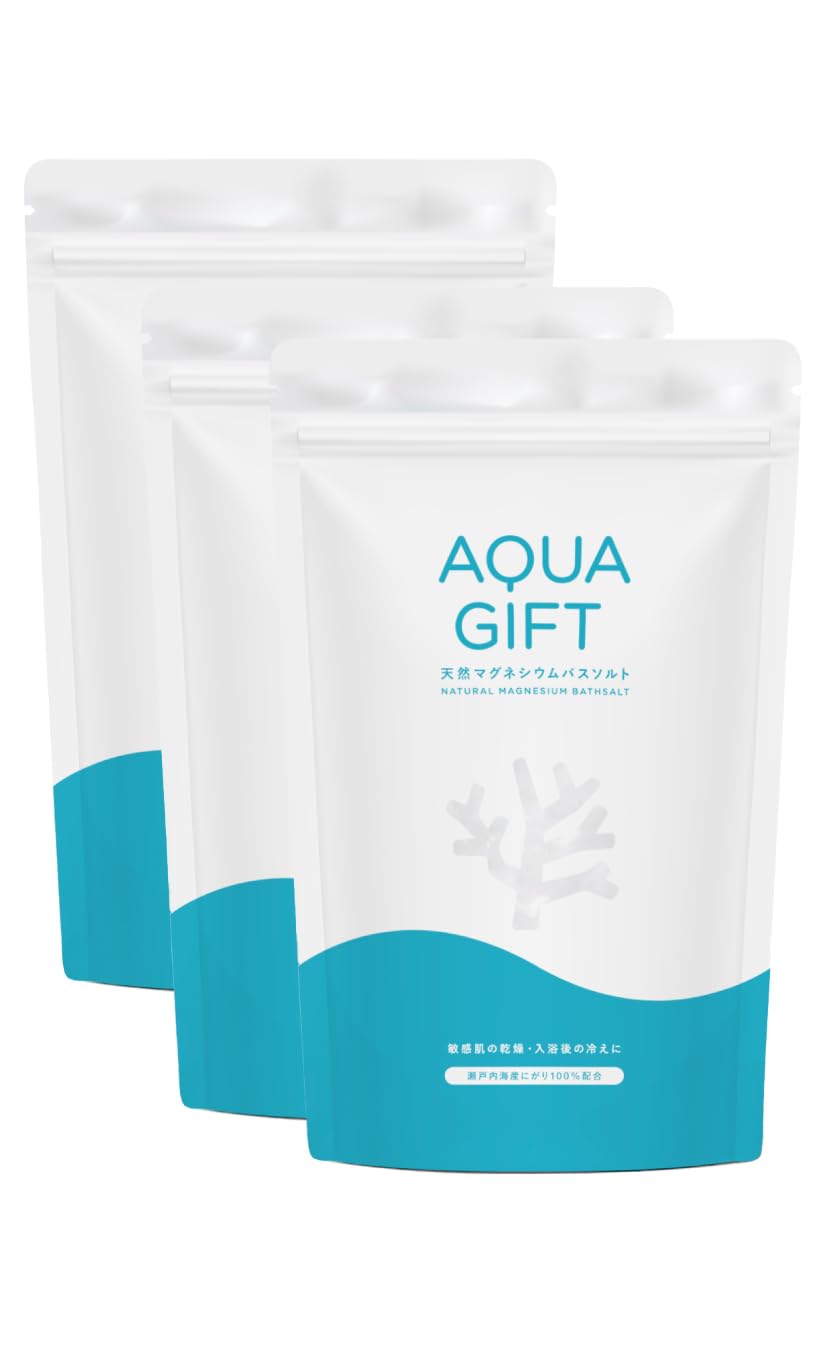 入浴剤 保湿 バスソルト AQUA GIFT アトピーラボ共同開発 アクアギフト 国産 マグネシウム 浴用化粧品 計量スプーン付 ギフト (3)