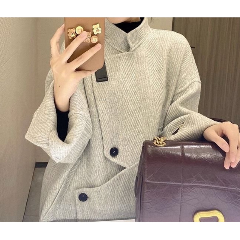 レディースウールコート2024冬新スタイルウールコート小さい気質韓国版厚くて緩い