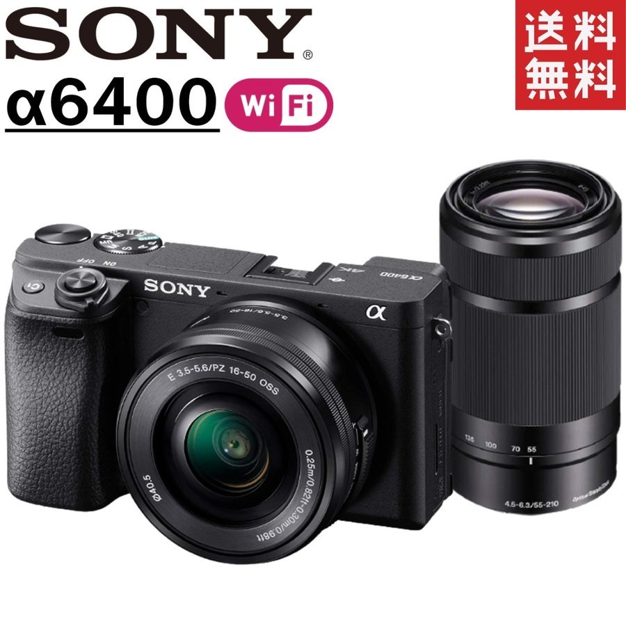 α6400 ILCE-6400Y ダブルレンズキット ブラック ミラーレス一眼 カメラ 中古 81,566円
