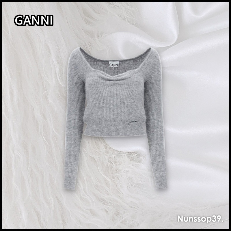 GANNI K2057 921 SOFT WOOL BLOUSE ニット