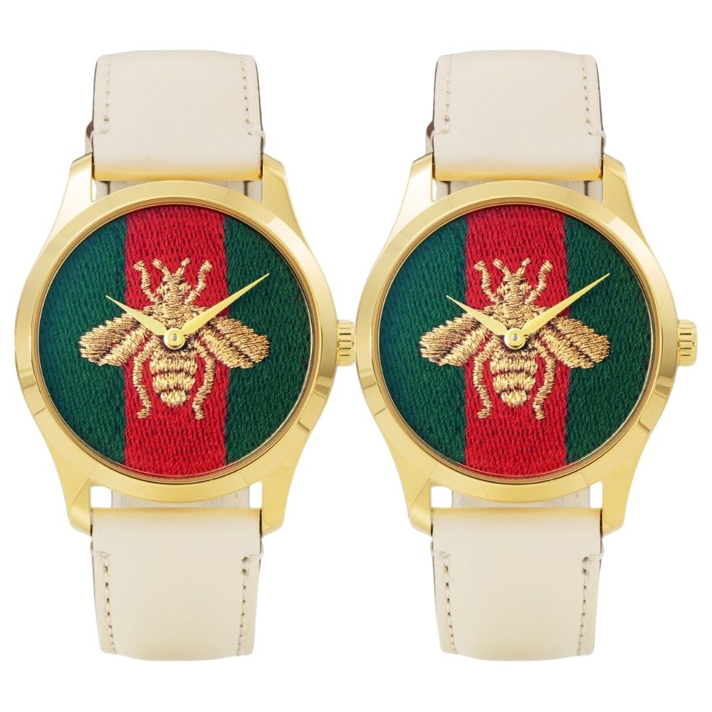 ペアウォッチ グッチ 腕時計 手表 メンズ 父の日 レディース 母の日 高級腕時計 Gタイムレス 蜂 BEE 刺繍 ホワイト カーフレザー ゴールド レッド グリーン ラグジュアリー お揃い 夫婦 カ 109,000円