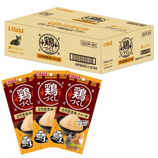 いなば 鶏づくし とりささみ チキン味 60G×3袋 24個セット