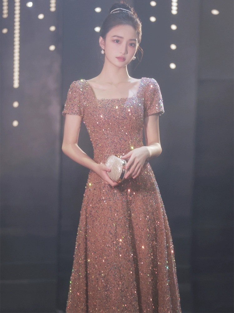 高級宴会芸術試験セクシーイブニングドレスフェミニンハイエンド2024秋新作モデルホスト逃亡王女 6,319円