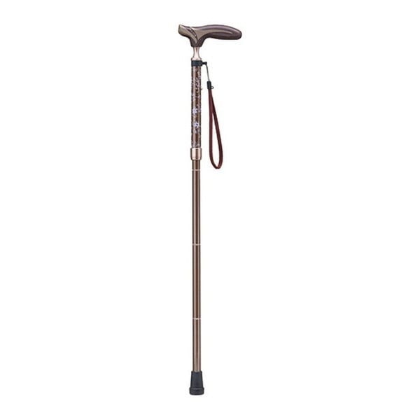 FK-23 ブラウン花柄 愛杖 抗菌シリーズ 折畳み杖 折畳みステッキ