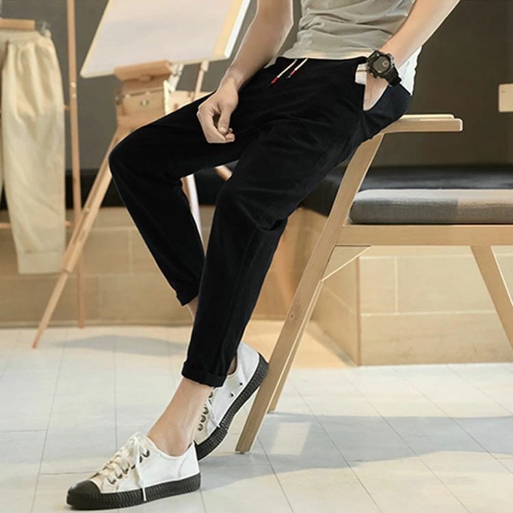 リネンパンツ 9分丈 無地 パンツ シンプル 春 夏 テーパードパンツ 全4color×7サイズ！綿麻 ロングパンツ リネン メンズ