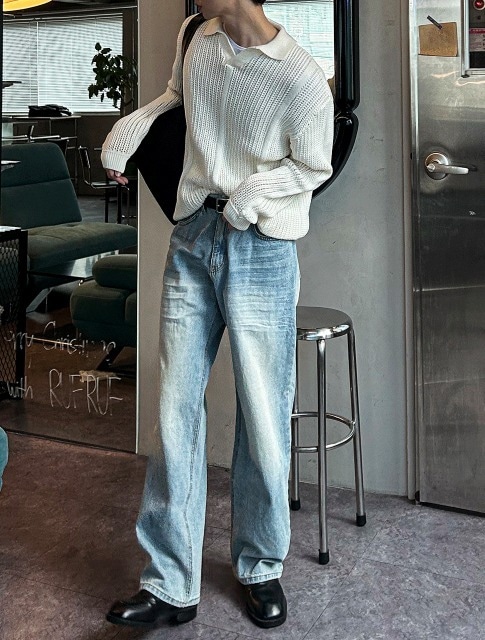 [COSYHARU公式] Embo Ice Washing Denim Pants