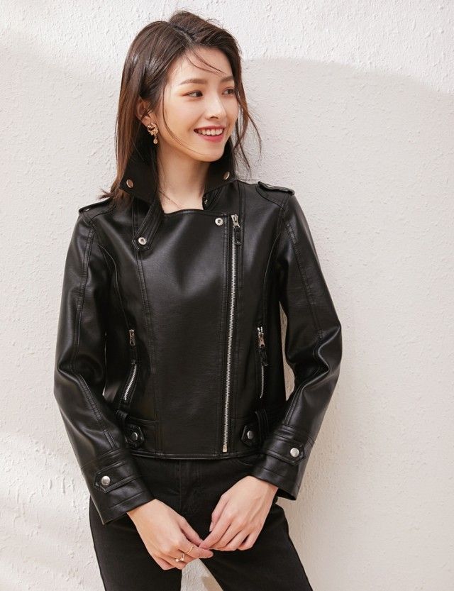 ラストチャンスライダースジャケット レディース アウター 黒 白 ジャケット フェイクレザージャケット 革ジャン ショート丈 秋冬 春 秋 大きいサイズ 3L 4L シンプル おしゃれ カジュアル バ 5,721円