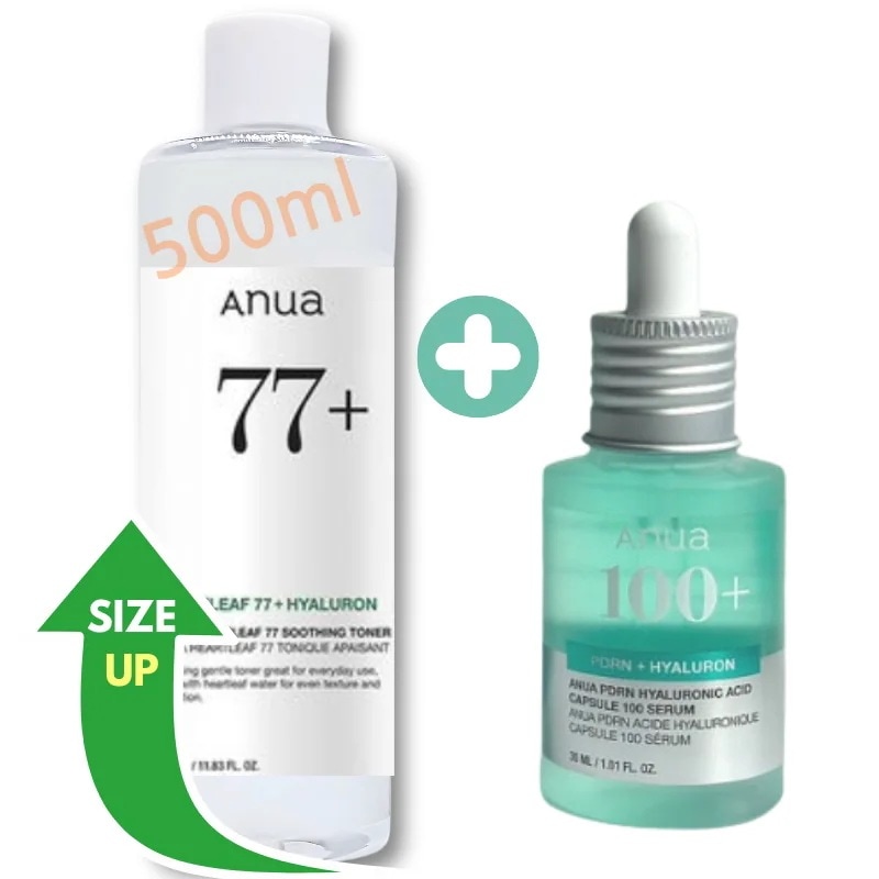 [敏感肌スキンケア2点セット] ドクダミ 77%スージングトナー500ml + PDRN ヒアルロン酸カプセル100セラム30ml / 肌鎮静ケアセット スキンケアセットおすすめ /