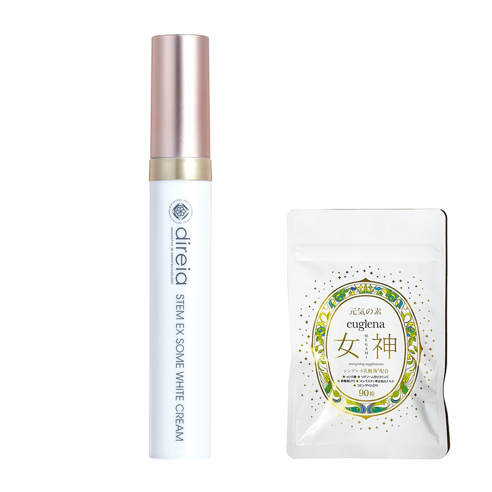 お得セットユーグレナ女神90粒＋STM XWクリーム　20ｍｌ　ホワイトケアクリーム　正規品