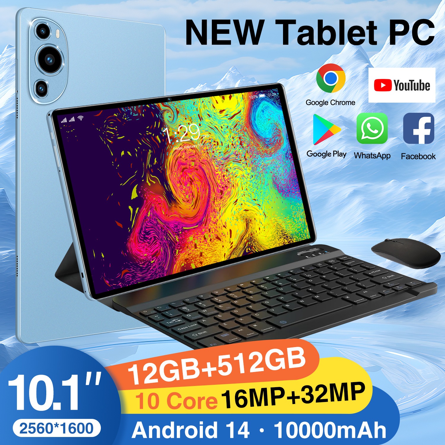タブレットPC 本体 P61 10インチ Android13 2560*1600 64GB 128GB 256GB 6000mAh Bluetooth GPS Wi-fi 端末 キッ 10,801円