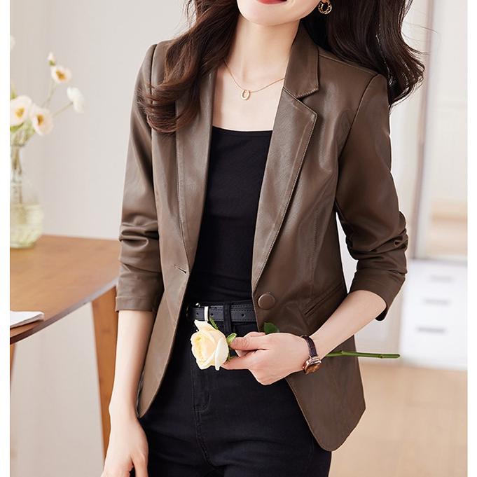 【急速出荷!】新作 革ジャン テーラードジャケット レディース レザージャケット アウター ライダースジャケット 羽織 ゆったり ビジネス 合皮 着痩せ 通勤