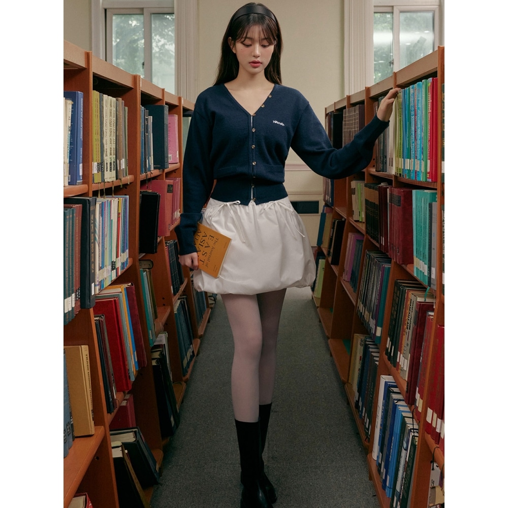 ロラローラリボンバルーンスカートホワイト