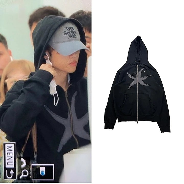 [THE BOYZソンウ着用]TCM starfish hooded zip-up (black)