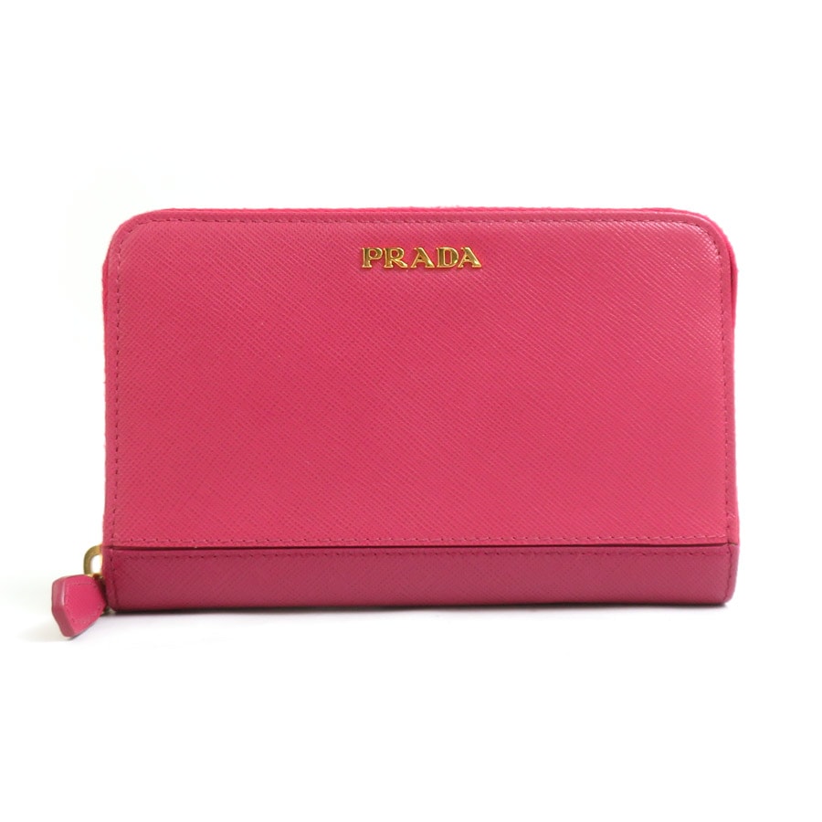 プラダ PRADA コインケース コンパクトウォレット レザー ピンク レディース h31458a