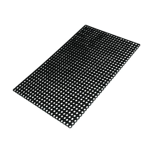 (まとめ) TRUSCO 有孔ラバーマット 約600×800mm ブラック TTRM-6080 1枚 (×3セット)