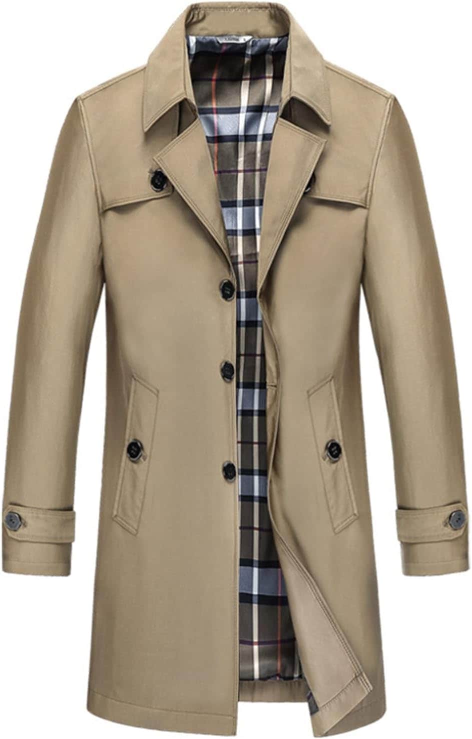 春 スプリングコート メンズ トレンチコート ロング丈 テーラード ジャケット シンプル 薄手 カジュアル ビジネス 男性用 トップス チェスターコート アウター スリム 紳士 カッコイイ