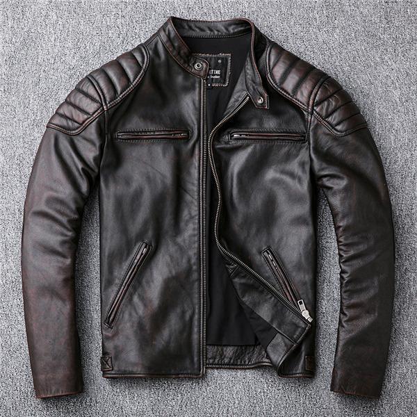 ライダースジャケット 本革 メンズ シングル レザージャケット キルティング 秋冬 革ジャン スリム バイク 防風 ブルゾン 冬服 バイカー