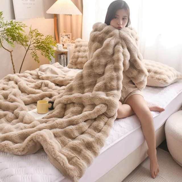 ふわふわ もこもこ 毛布 もこもこ毛布 ブランケット 掛け毛布 ダブル ひざ掛け もうふ 毛布