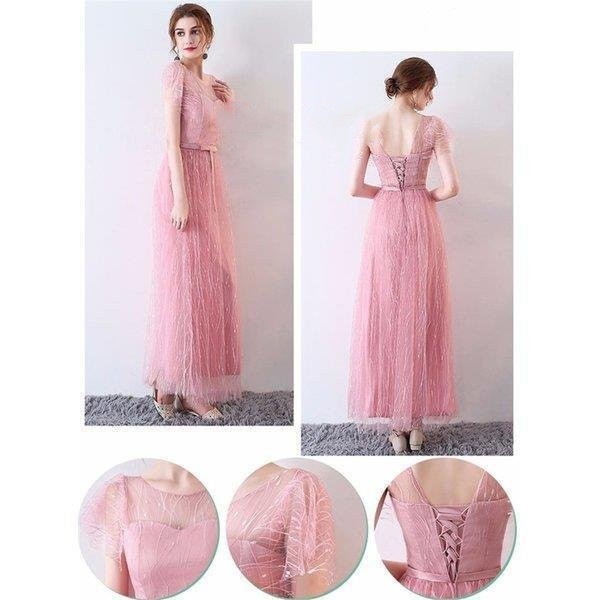 HOT!!!ピンクドレス ロングドレス パーティードレス ワンピース ブライズメイド ロングドレス