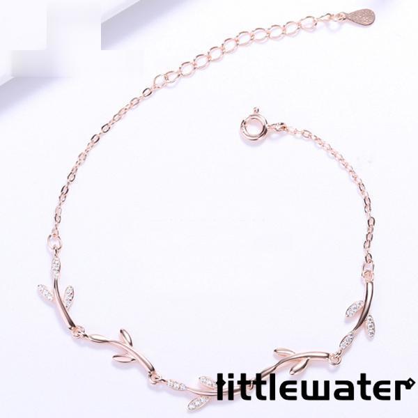 ブレスレット レディース 30代40代50代 枝 葉 上品 繊細 プラチナ仕上げ シルバー925 彼女 女性 誕生日プレゼント 母の日ギフト