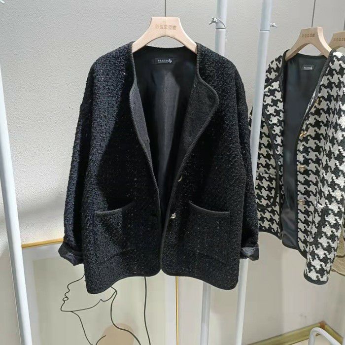 【ノーカラー ツイード ジャケット コート レディース アウター 秋 冬 カジュアル かわいい きれいめ 大人可愛い きれいめカジュアル 大人ガーリー オフィスカジュアル 韓国ファッション 大人ファッ