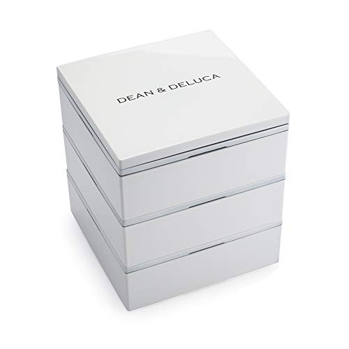 DEAN & DELUCA(ディーンアンドデルーカ) 三段重 小 ホワイト 箱 お弁当 ランチボックス ピクニック アウトドア 13.5×13.5×15cm