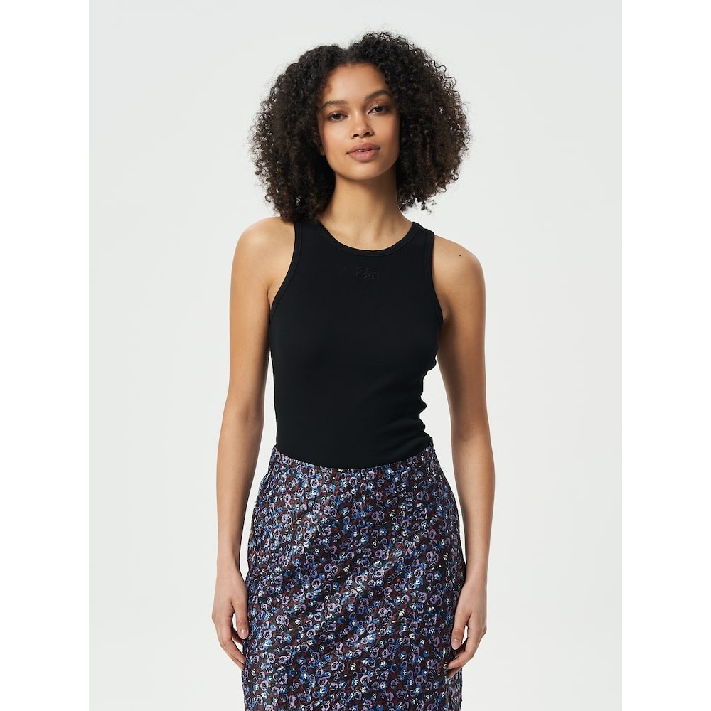 ギャニーソフトコットンリブタンクトップ-ブラック QN4242R085