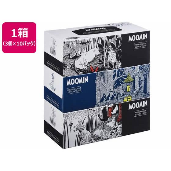 ムーミン プレミアムライトローションティシュ 200組3個×10パック 河野製紙 730339