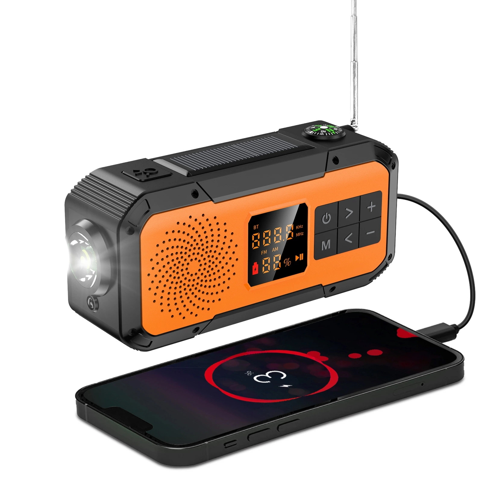 防災ラジオ 防災グッズ 多機能 防水 AM/FM ラジオ 防災 懐中電灯 LEDライト モバイルバッテリー ソーラー SOS警報 スピーカー ポータブルラジオ 災害用 防災用品 キャンプ アウトドア 7,770円