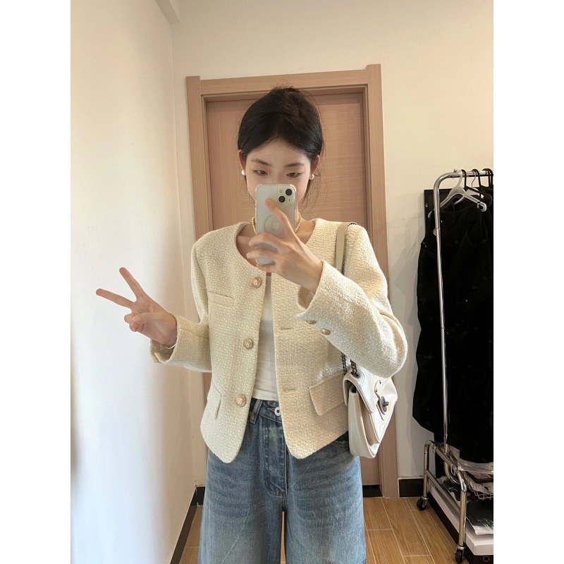 フレンチスタイルレディ韓国風スモールフレグランスジャケットレディース2023初秋新作トップス