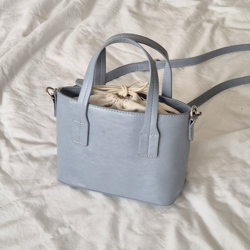 【MEILIN】2WAY ミニバッグ 巾着ポーチ付き トート＆ショルダー シンプルで上品なデザイン