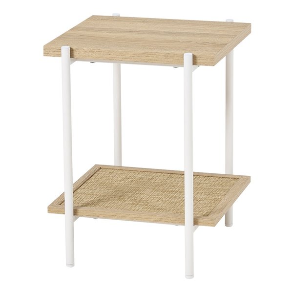 サイドテーブル 幅39×奥行39×高さ51cm ナチュラル/ホワイト KST-3173NW