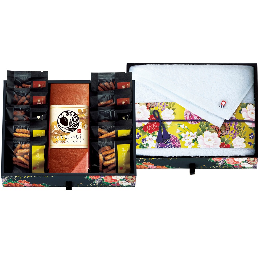 ミニたんす御進物 いちごいちえ かすてぃら＆今治産たおる CGKF-EC3 B132-019 ラッピング無料 のし無料 メッセージカード無料 ギフトセット A31 送料無料