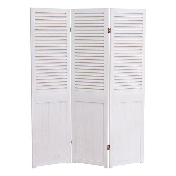 シャビーウッド パーテーション アンティークホワイト・幅40×高さ148cm×3連 MS-5913AW