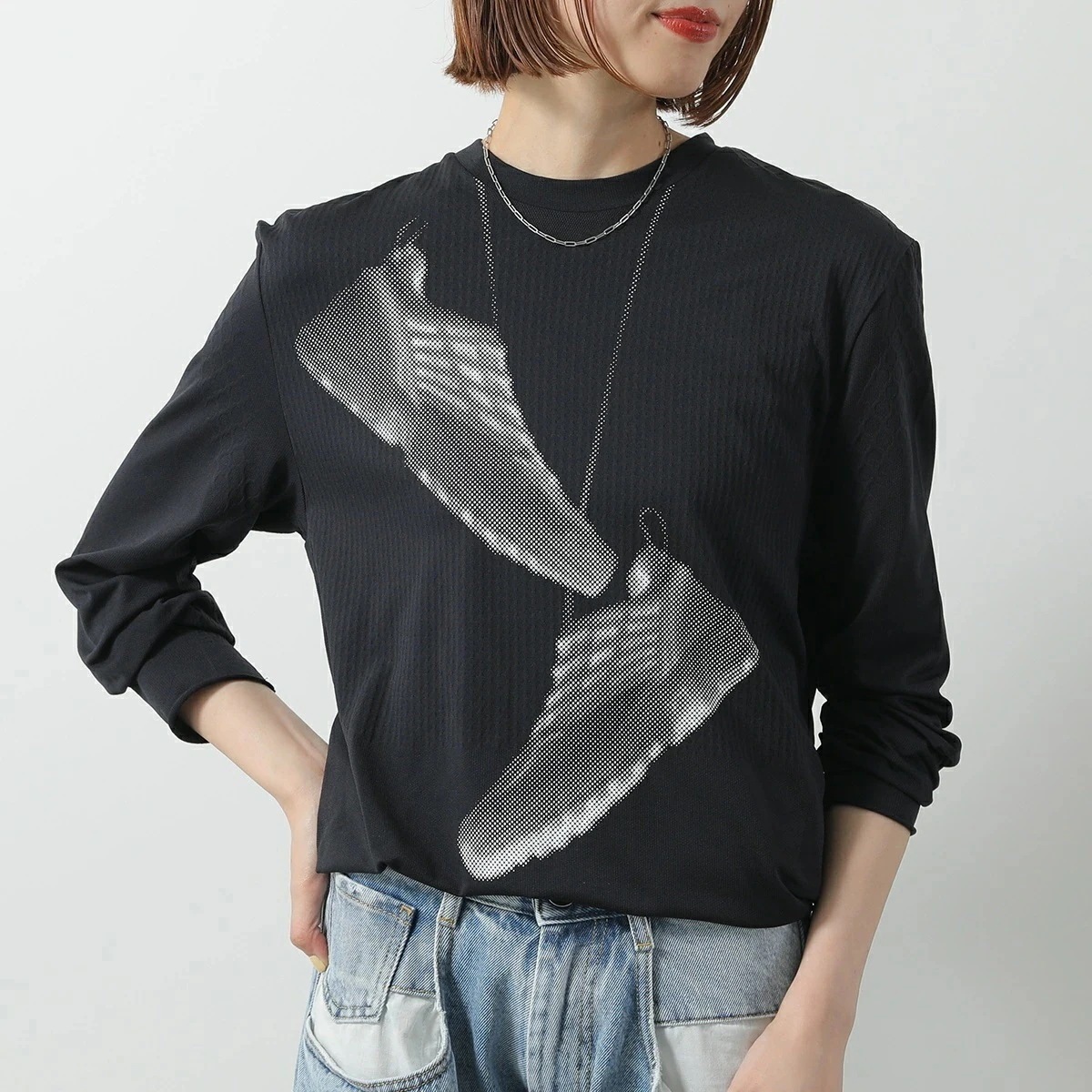 MM6 × SALOMON エムエムシックス メゾンマルジェラ サロモン コラボ Tシャツ S52GC0346 M20101 スニーカープリント カットソー 900 S52GC0346M2010190