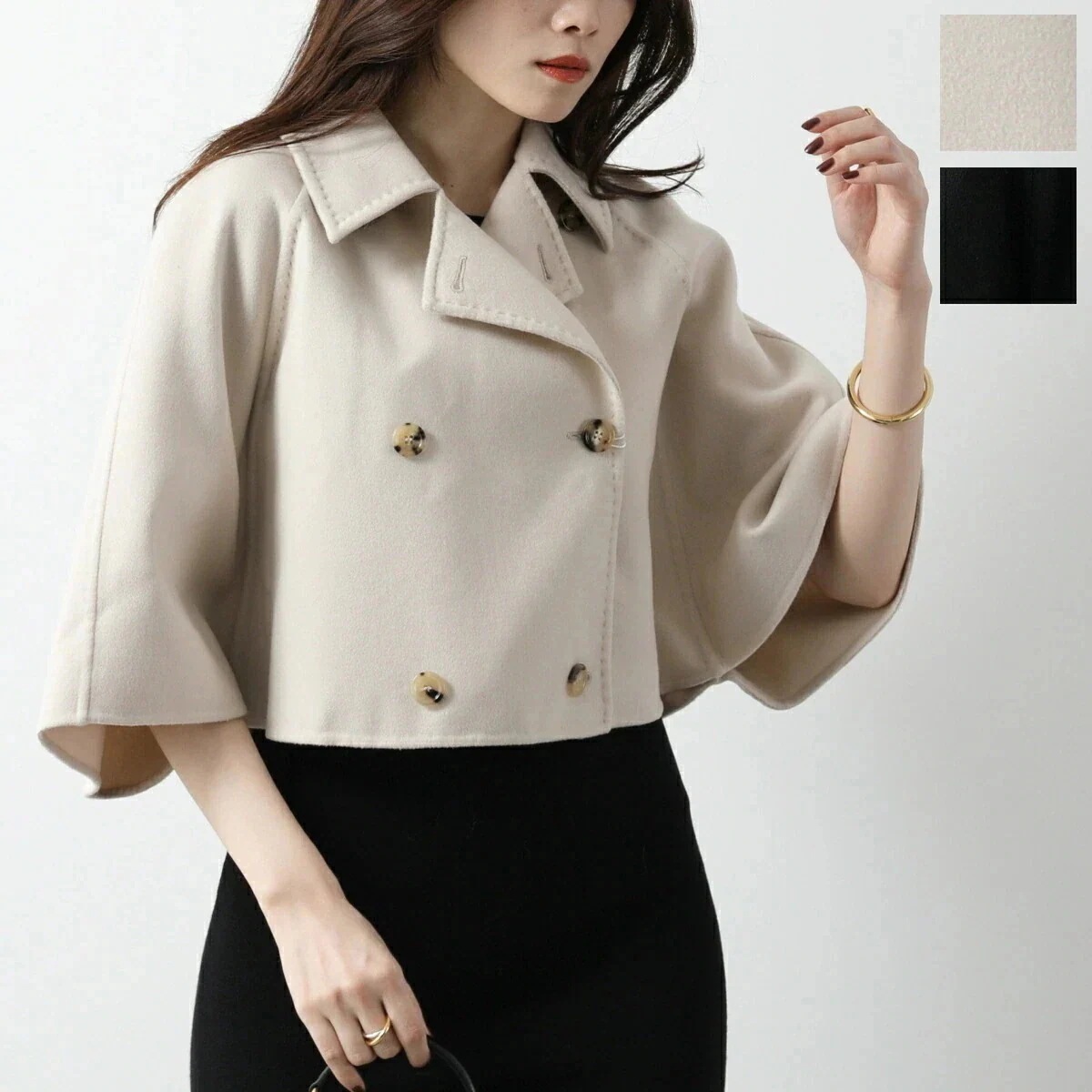 MAX MARA マックスマーラ ジャケット VOLUME レディース ダブルフェイス ウール カシミヤ ケープ クロップド丈 カラー2色