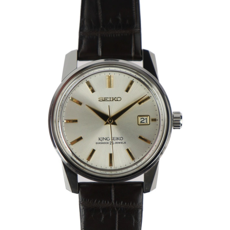 キングKSK 1965 復刻デザイン 限定モデル 腕時計 SJE087J1 ステンレススチール クロコダイル シルバー ゴールド ブラウン 自動巻き デイト 6L35-00F0【本物保証】