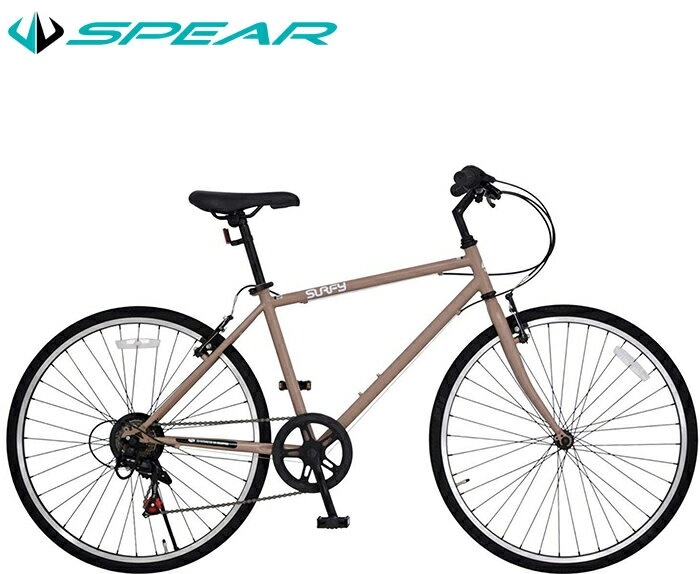 自転車 クロスバイク 26ンチ シマノ製 変速 7段変速 SURFY 1年保証付（ クロスバイク 本体 通勤 通学 人気 ランキング かっこいい おしゃれ 男 女 子供 プレ ホワイト