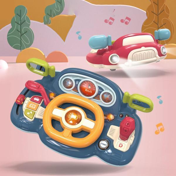 音楽と光の初期教育のおもちゃ 子供のシミュレーション ステアリングホイール おもちゃ多機能シミュレーション車 運転玩具 キッズシ