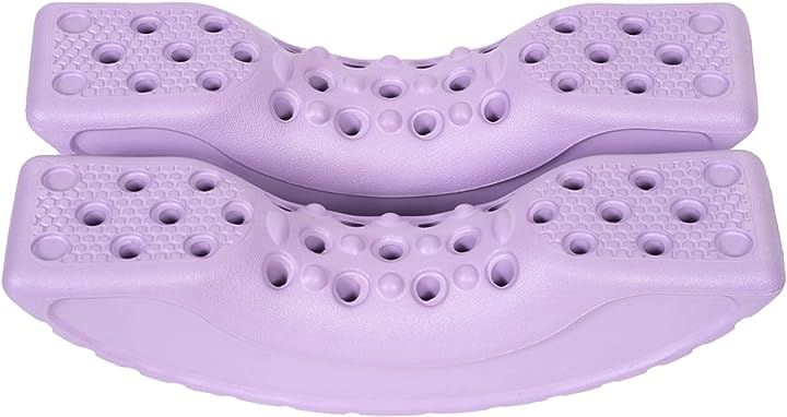 脚踏み バランスボード ストレッチボード ヨガ トレーニング エクササイズ 日本語取扱説明書付き( パープル)