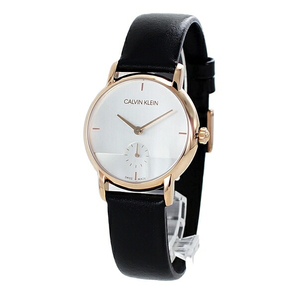 訳あり BOX無し 収納ケース付き 1本用 腕時計 手表 レディース 40代 カジュアル オフィス オフィカジ カルバンクライン レザー 革 スモセコ 仕事 贈り物 友達 同僚 娘 母 喜ばれる 新成