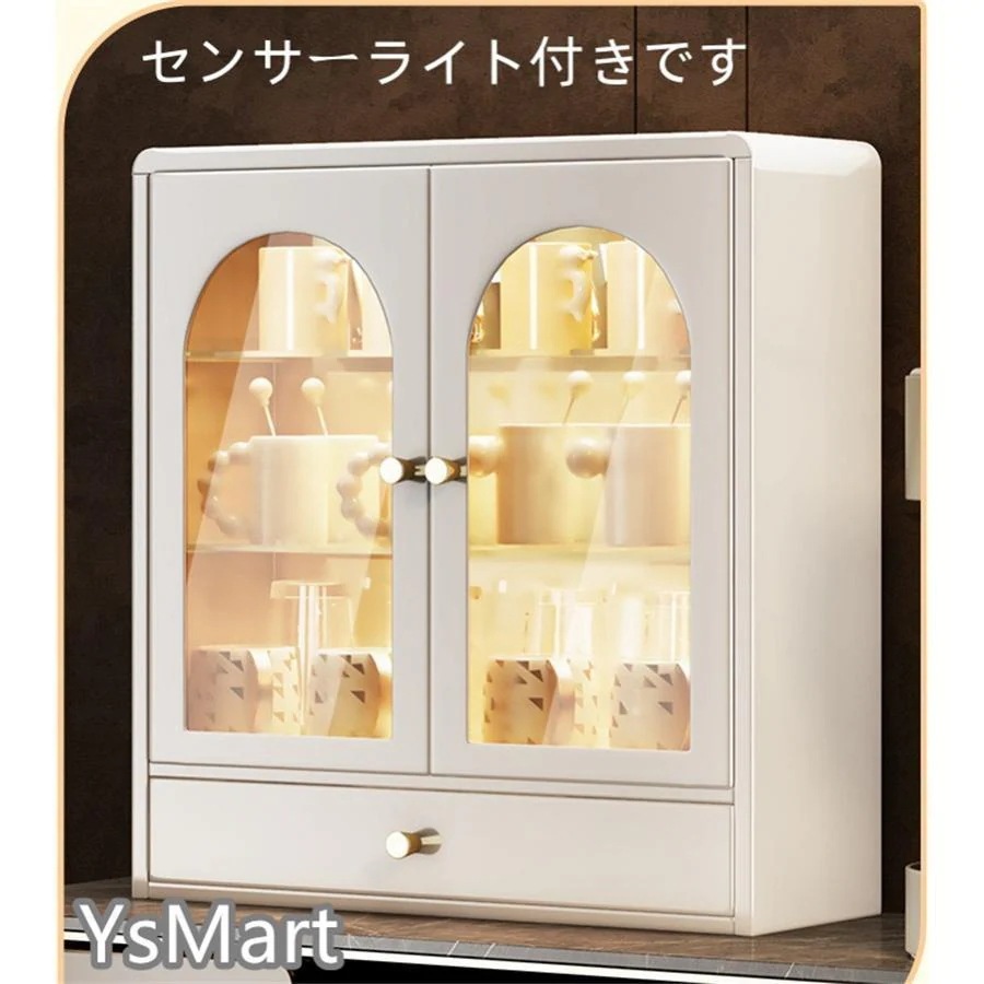 短納期食器棚 おしゃれ キッチン収納 北欧 ラック カウンター下収納 薄型 扉付き 突っ張り キッチンカウンター 棚 組立品 防塵 台所収納 上置き 食器 収納ラック