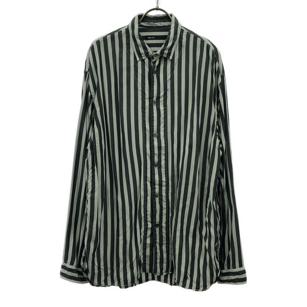 ストライプ 長袖 シャツ 4 グレー×ライトグレー メンズ 古着
