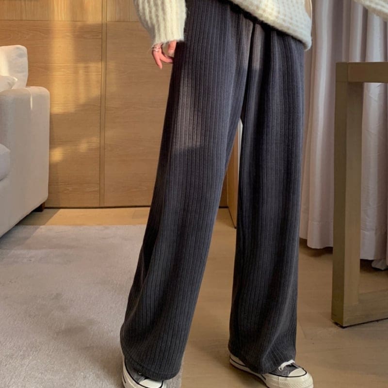 3color レディース ボトムス パンツ ワイド ブラック ブラウン グレー ゆったり 秋冬 10