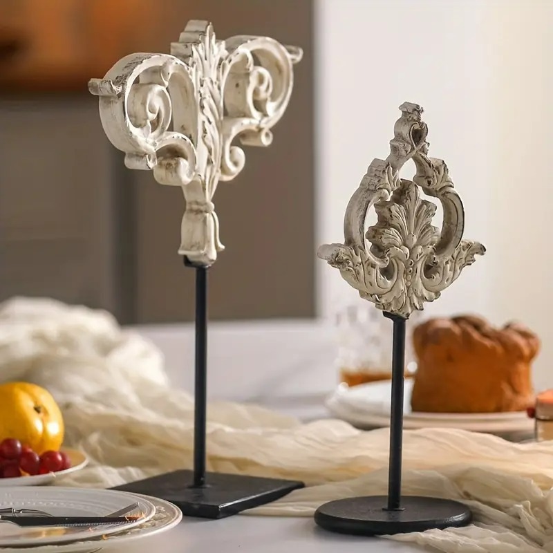 オブジェ 置物 ヴィンテージ調 レトロ調 アンティーク調 アイアンアート ロマンチック ヨーロピアン シャビーシック ホワイト お洒落 4-7