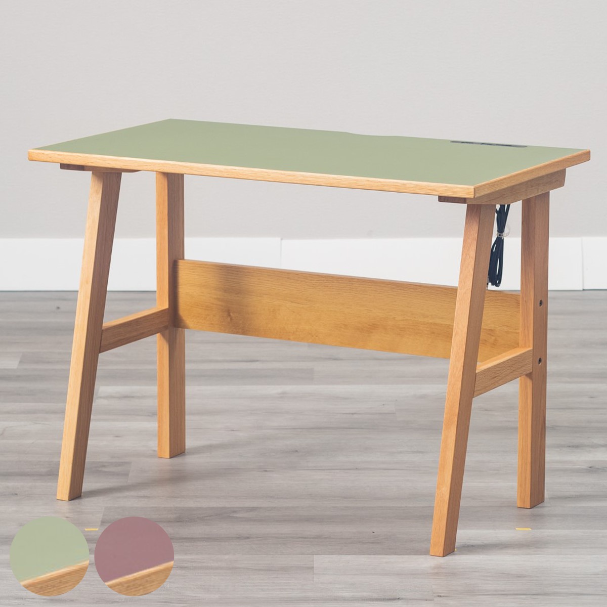 ワークデスク 幅100cm コンセント2口 USBポート付 リノ デスク 机 学習机 勉強机 パソコンデスク オフィスデスク コンパクト 平机 木製 学習デスク パソコン PC リビングデスク