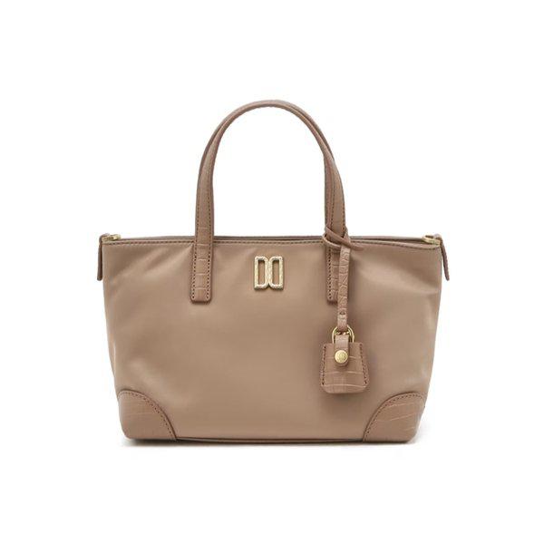 ピンクベージュ レザー配色 ナイロン トートバッグ S DCBA6E060_s