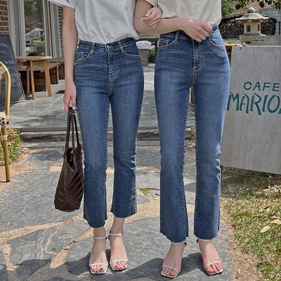 [CHOA]ウエスト内側ゴムブーツカットジーンズ