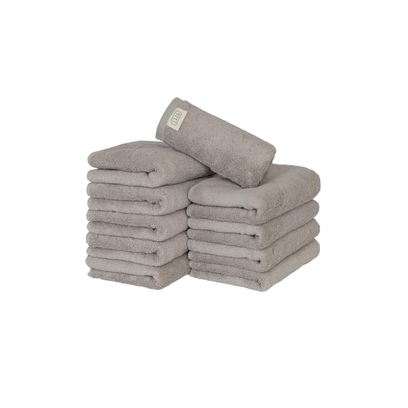 【迅速発送】タオル研究所 [ボリュームリッチ] #003 フェイスタオル ライトグレー 10枚セット ホテル仕様 ふかふか 高速吸水 綿100% 耐久性 毛羽落ち少ない