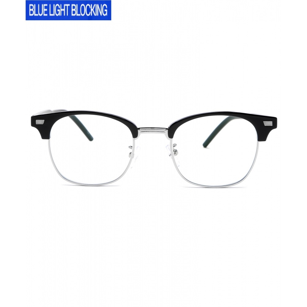 リクロウ RC E386 ブラックシルバーブルーライトレンズオーバーグラス